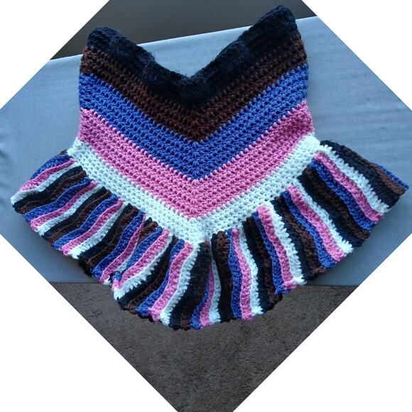 Transgender Pride Trumpet Crochet Skirt XS Sm M pink blue black white brown - Picture 1 of 5